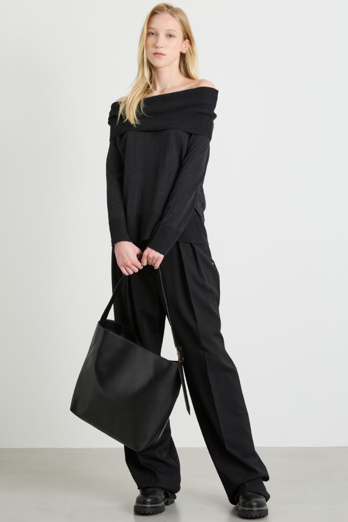 Maglia off-shoulder in lana Intrend - 3