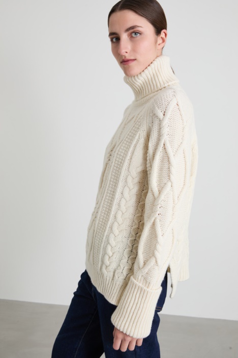 Cable-knit wool turtleneck sweater Intrend