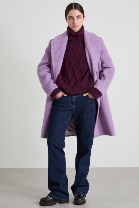 Cable-knit wool turtleneck sweater Intrend