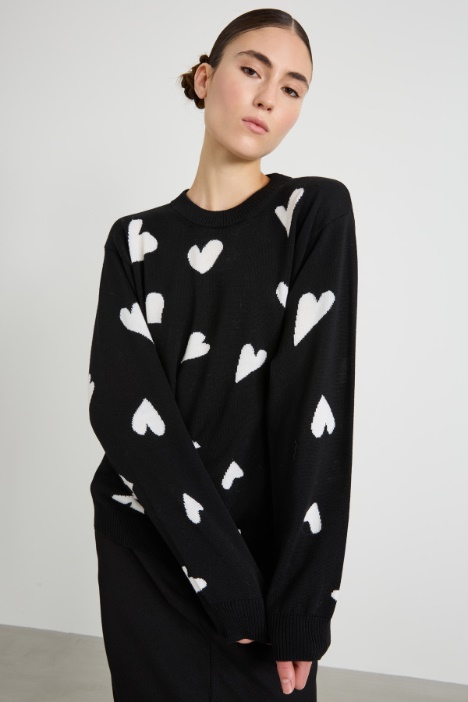 Maglia in lana con intarsio