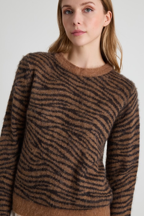 Maglia jacquard in mohair