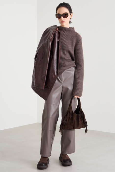 Crater-neck wool sweater Intrend