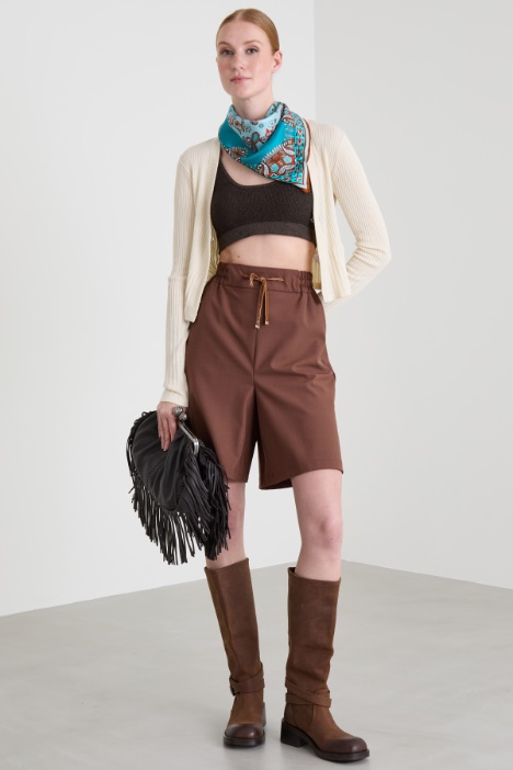 Ribbed cropped cardigan Intrend