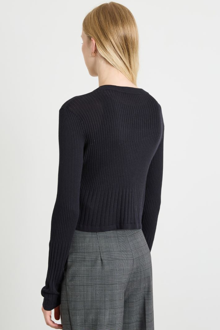 Ribbed cropped cardigan Intrend - 2