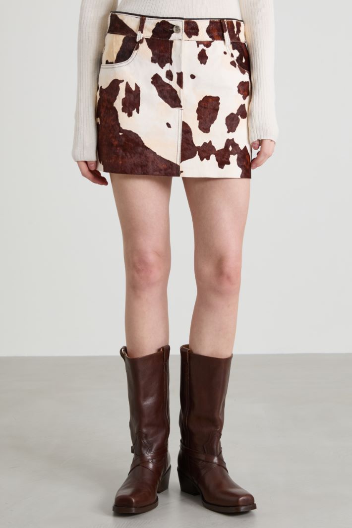 Ponyskin mini skirt Intrend - 2