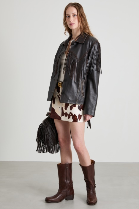 Ponyskin mini skirt Intrend