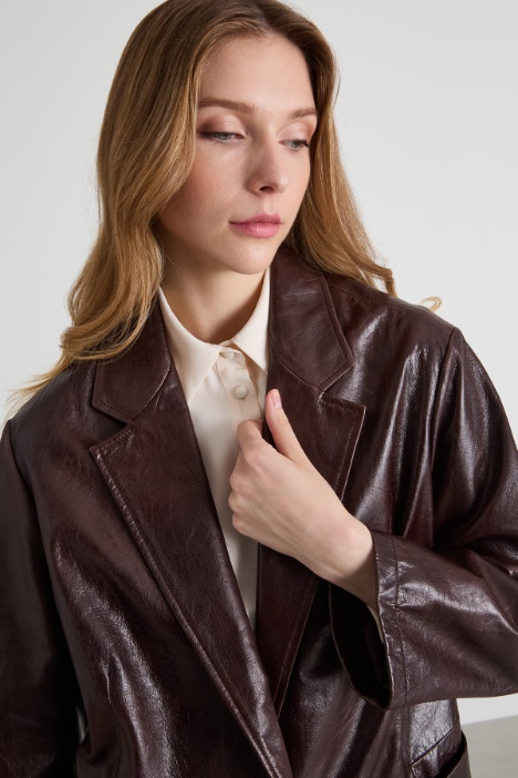 Blazer oversize de piel