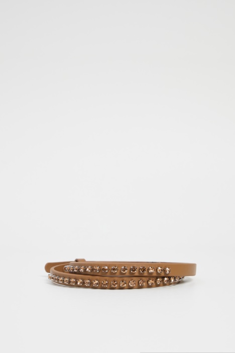 Leather belt with rhinestones Intrend