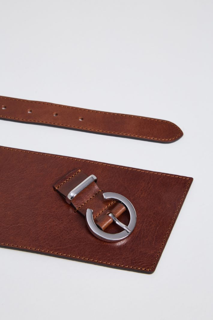 Asymmetric leather belt Intrend - 3