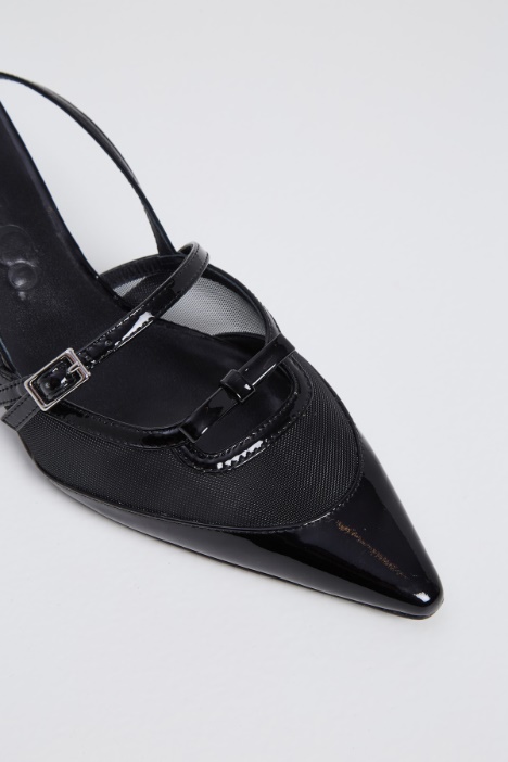 Slingback in vernice