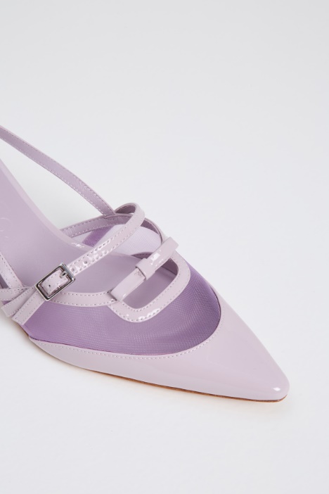 Slingback in vernice