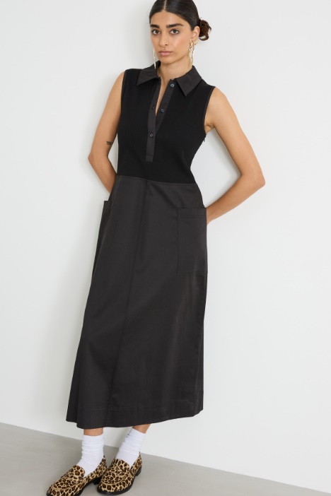 Abito in jersey e gabardina