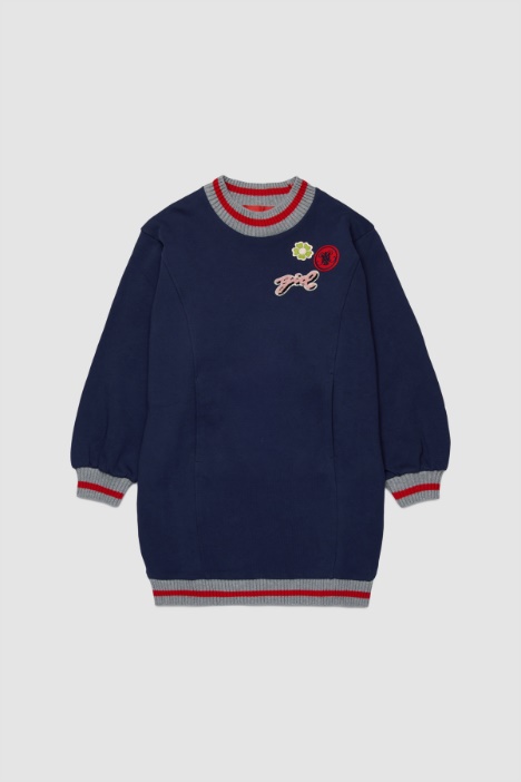 Vestido maxi estilo sudadera con parches Intrend