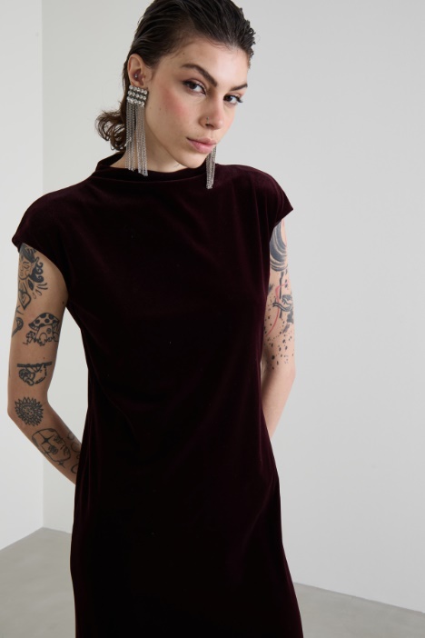 Vestido de punto de terciopelo