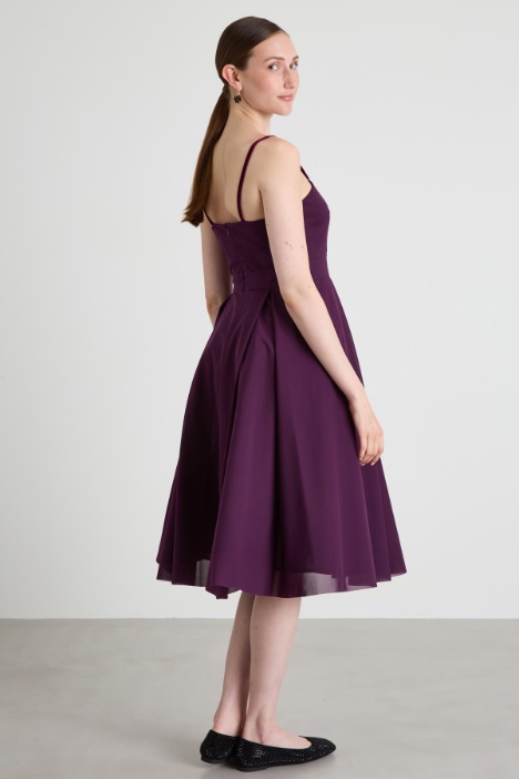 Abito a corolla in jersey tulle