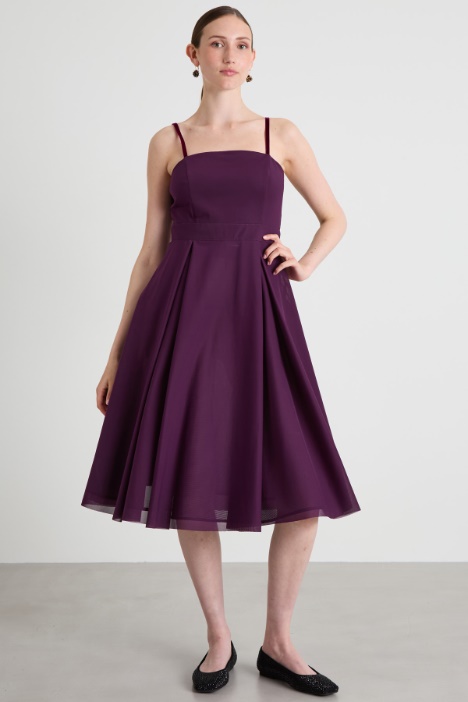 Abito a corolla in jersey tulle