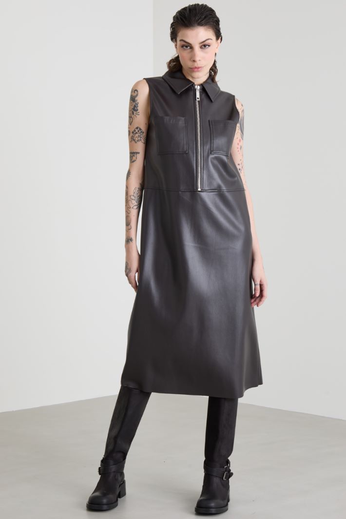 Faux Leather dress Intrend - 4
