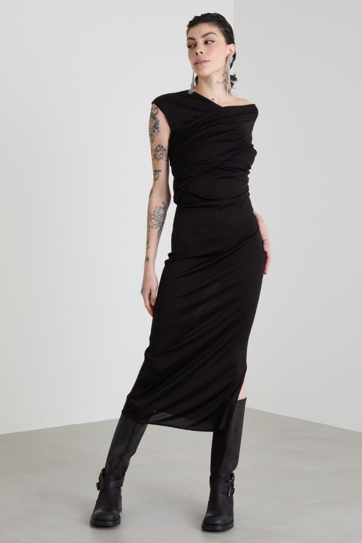Draped jersey dress Intrend - 4