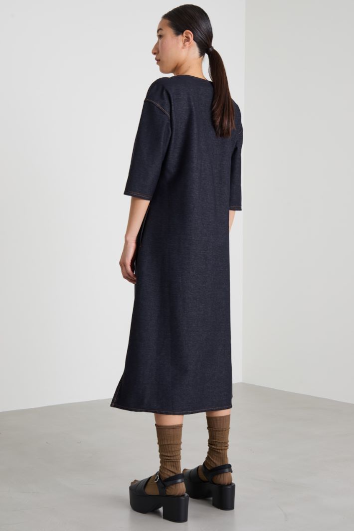Denim effect jersey dress Intrend - 3