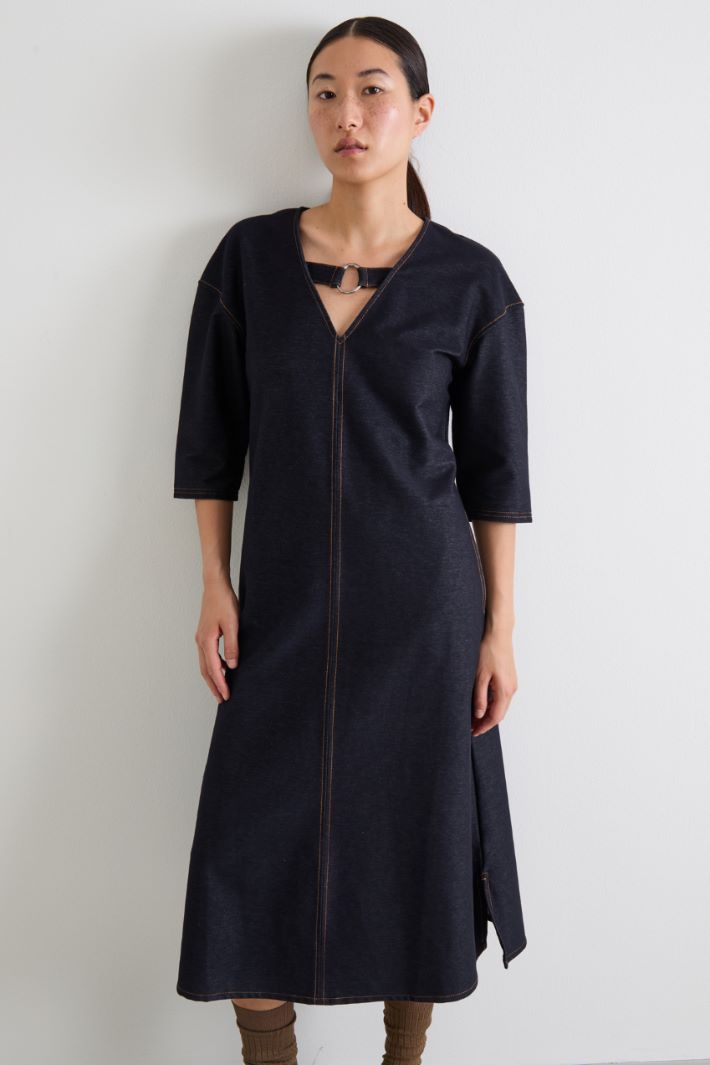 Denim effect jersey dress Intrend - 2