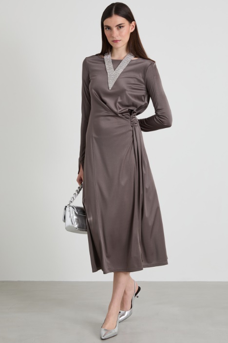 Fluid satin jersey dress Intrend