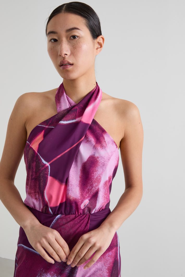 Jumpsuit with criss-crossing halterneck collar Intrend - 4