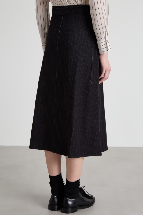 Gonna in jersey gessato