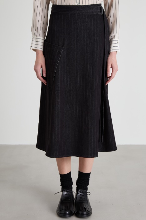 Gonna in jersey gessato