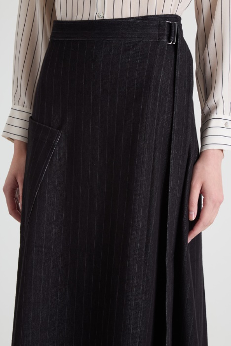 Gonna in jersey gessato