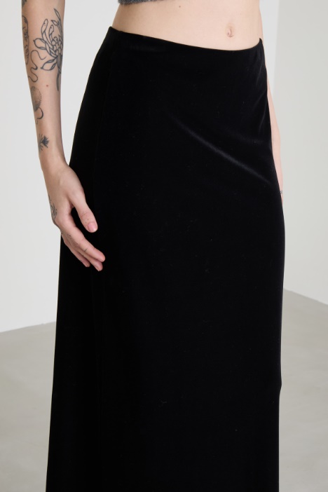 Gonna in jersey velluto