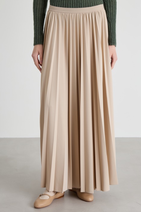 Gonna lunga in jersey plissé