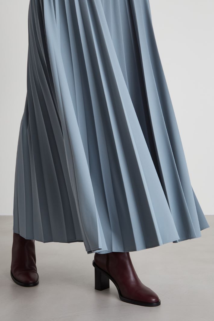 Pleated jersey long skirt Intrend - 4