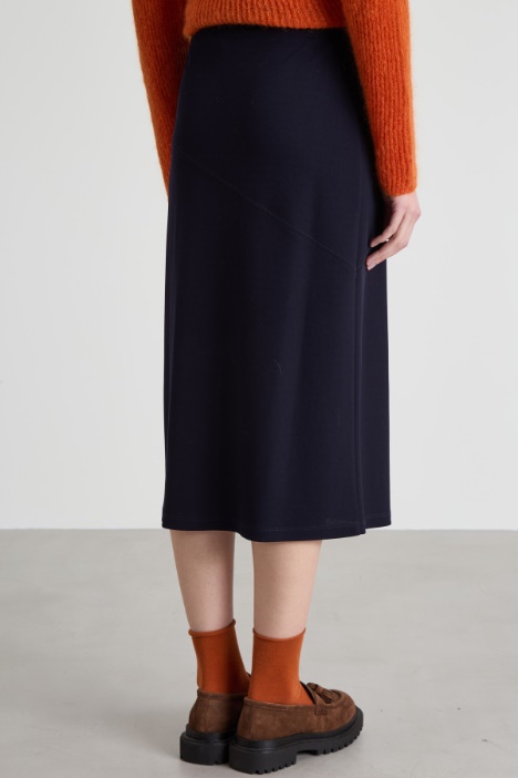 Gonna in jersey con drappeggio