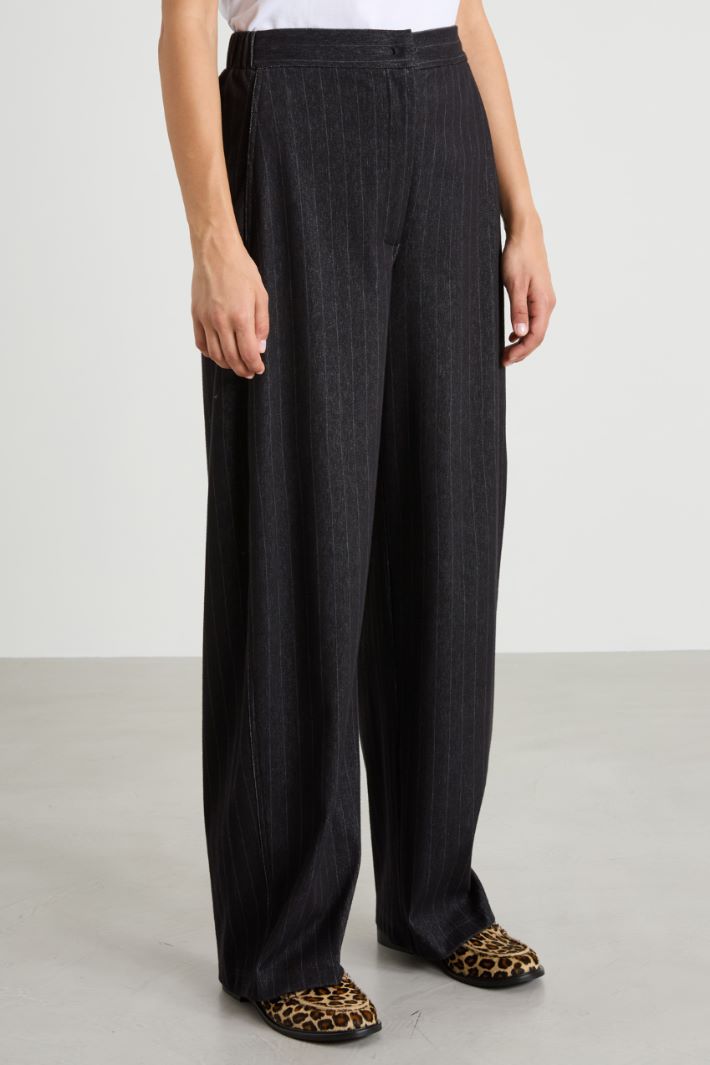 Pantaloni in jersey gessato Intrend - 2