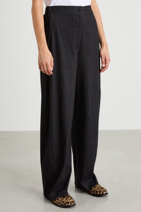 Pantaloni in jersey gessato