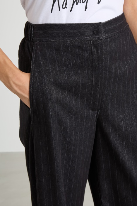 Pantaloni in jersey gessato