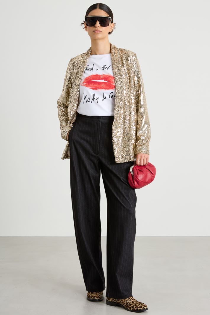 Pantaloni in jersey gessato Intrend