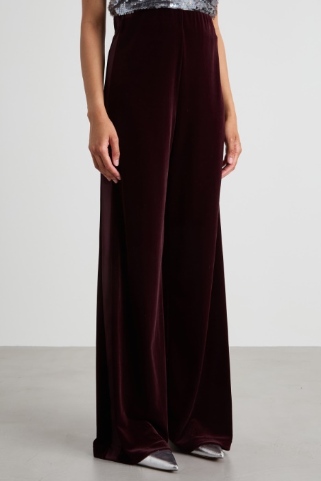 Pantaloni a palazzo in velluto