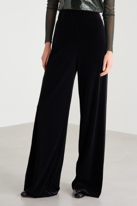 Pantaloni a palazzo in velluto