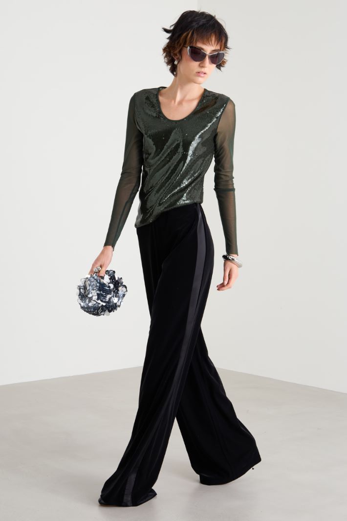 Pantaloni a palazzo in velluto Intrend