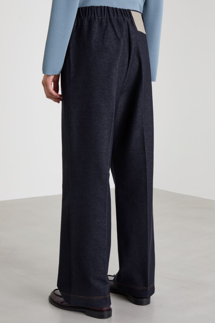 Pantaloni in jersey effetto denim Intrend - 3