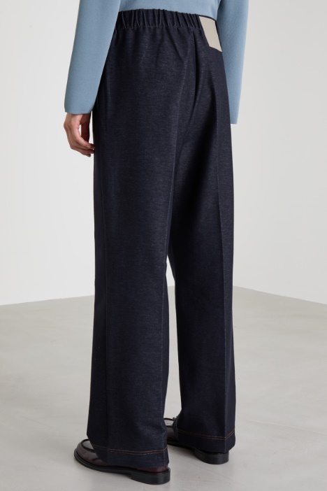 Pantaloni in jersey effetto denim