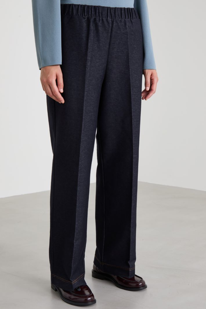Pantaloni in jersey effetto denim Intrend - 2