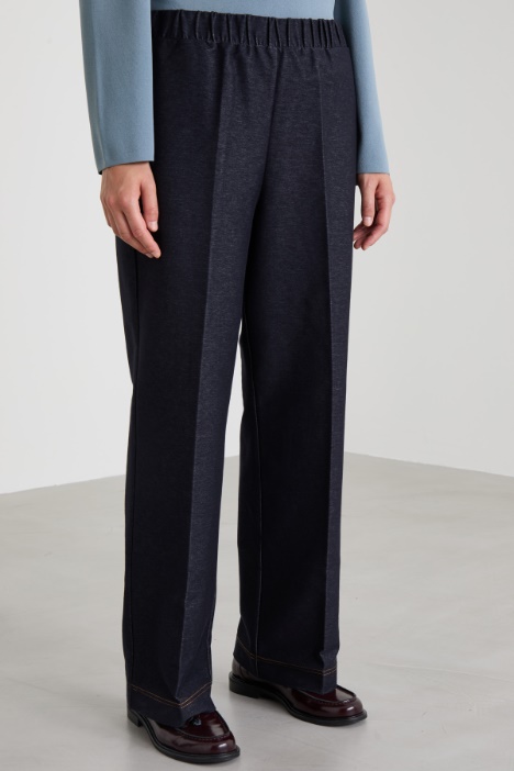 Pantaloni in jersey effetto denim