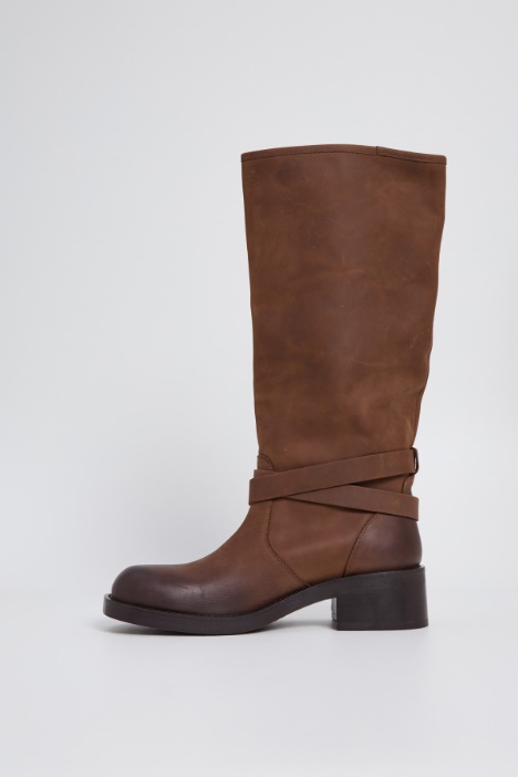 Stivali biker in pelle