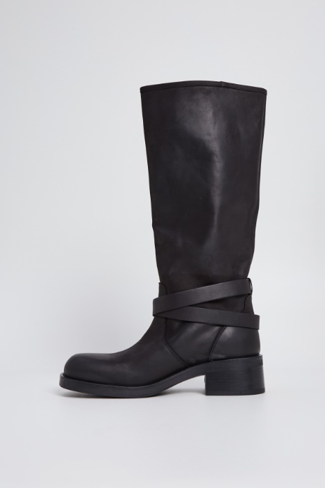 Stivali biker in pelle