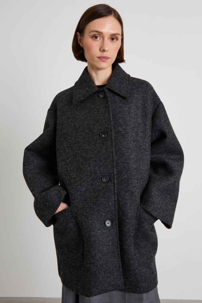 Felt effect wool coat Intrend - 2