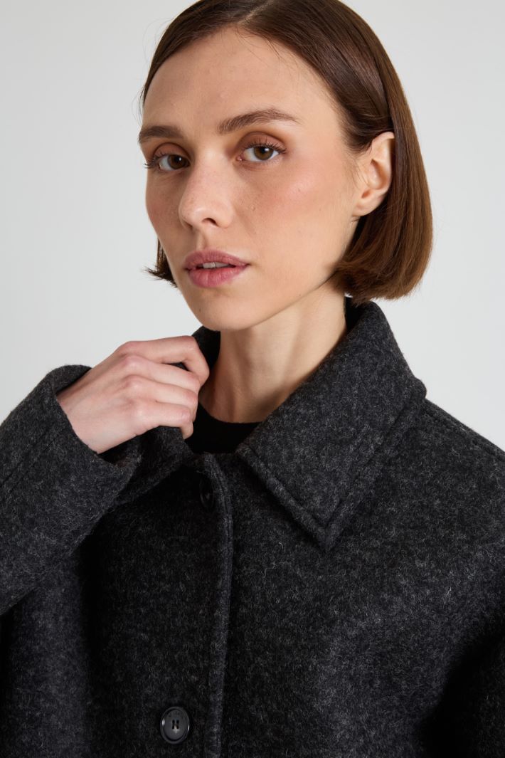 Felt effect wool coat Intrend - 4