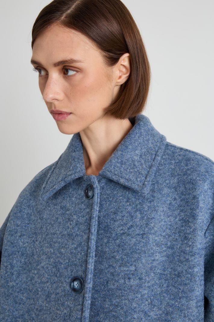 Felt effect wool coat Intrend - 4