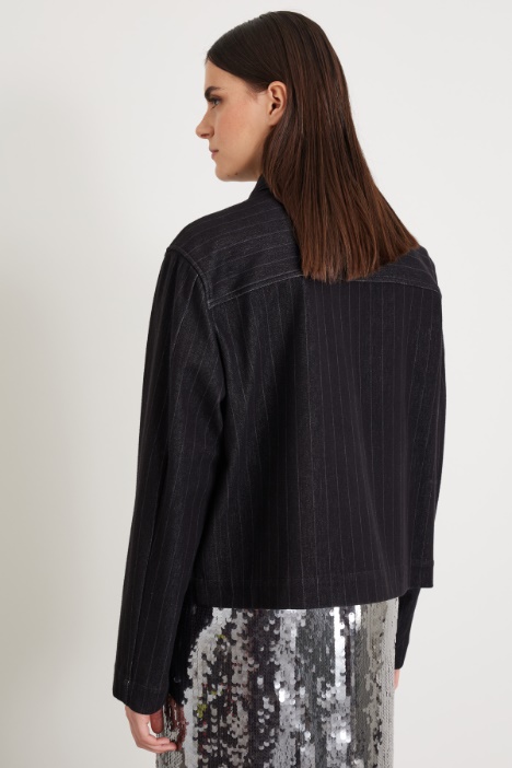 Giacca in jersey gessato